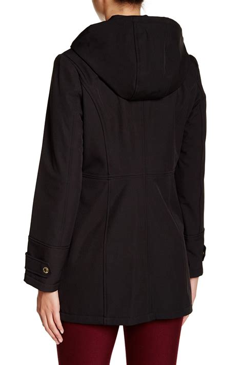 Michael Kors Missy Hooded Rain Coat in Black 